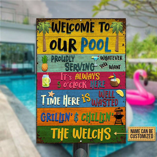 Swimming Pool Whatever You Want Custom, Pool Decor, Outdoor Decorating Ideas Metal Sign Home Decor