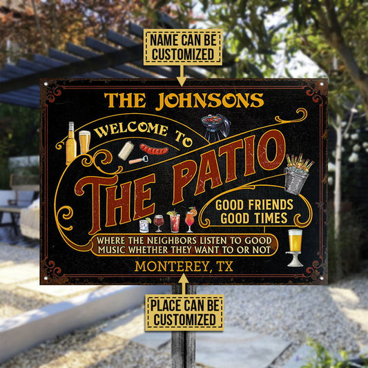 Personalized Patio Grilling Red Listen To The Good Music Black Custom Metal Sign Home Decor