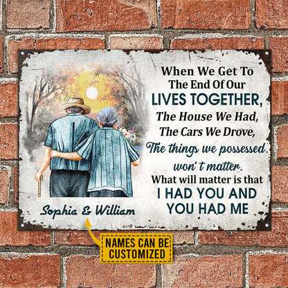 Family Old Couple When We Get Custom, Husband, Wife, Yard Sign, Anniversary Gift, Memorial Gift, Sympathy, Wall Art, Wall Decor, Grandparents Day Gifts Metal Sign Home Decor