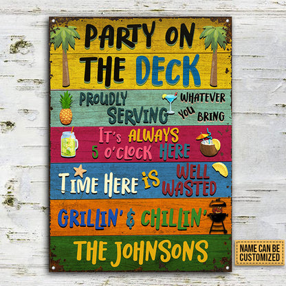 Deck Party Proudly Custom, Deck Decoration, Outdoor Decorating Ideas Metal Sign Home Decor