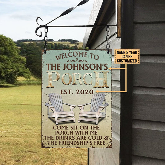 Personalized Porch Come Sit On The Porch Customized Metal Sign Home Decor