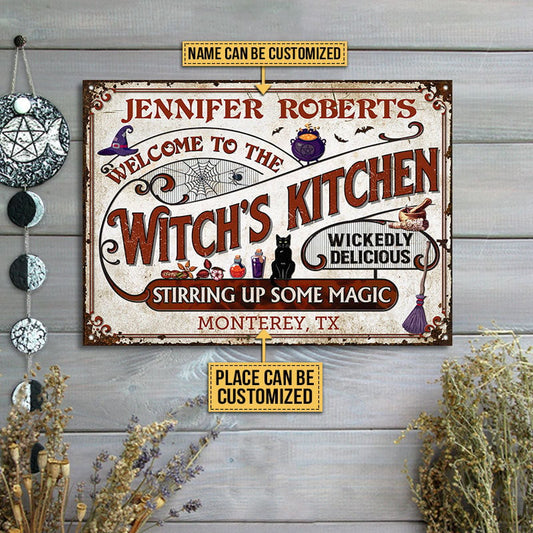 Witch Kitchen Stirring Up Some Magic Custom Metal Sign Home Decor