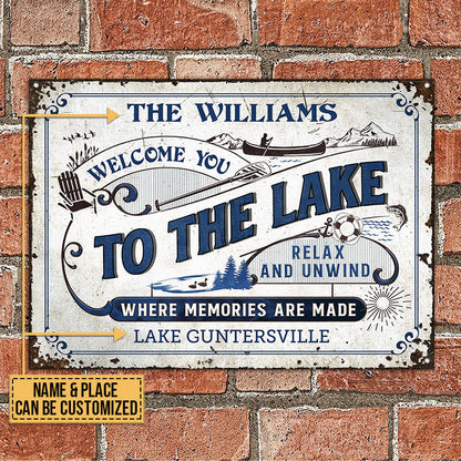 Lake House Where Memories Are Made Custom Metal Sign Home Decor