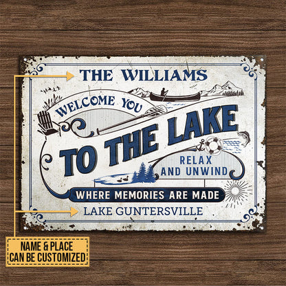 Lake House Where Memories Are Made Custom Metal Sign Home Decor