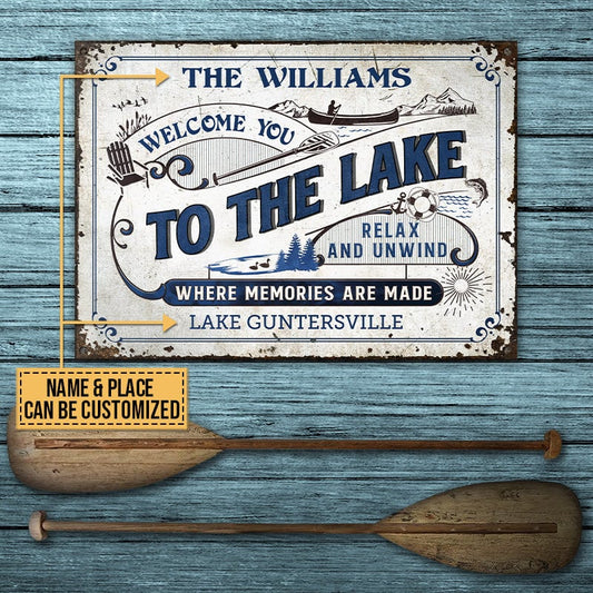 Lake House Where Memories Are Made Custom Metal Sign Home Decor