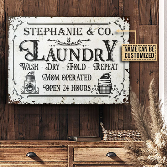 Personalized Laundry Room Mom Operated Customized Metal Sign Home Decor