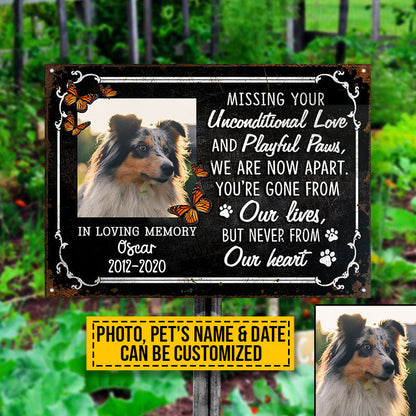 Custom Photo Dog Cat Missing Your Unconditional Love Photo Gift Pet Memorial Gift Custom, Yard Sign, Pet Loss Gifts, Pet Sympathy, Dog Loss, Cat Loss Metal Sign Home Decor