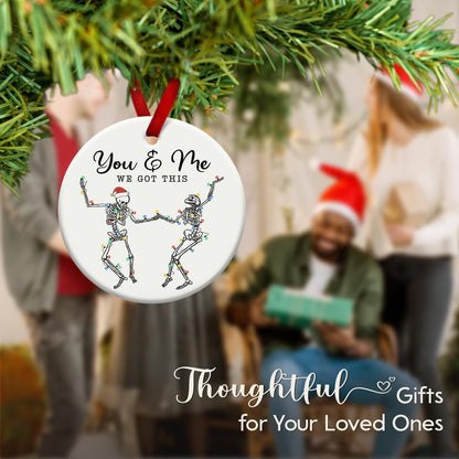 Couple, Xmas Hanging Ornaments, Dancing Skeleton Ornament on Christmas or Halloween, You & Me Gifts for Love and Friendship, Couple, or Soul Sisters