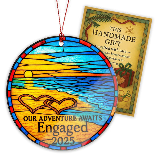 Engagement Christmas Ornament 2025, Engaged Ornaments for Tree, Happy Engagement Gifts for Couples, Just Engaged Decorations, Engagement Keepsake Ornament, Romantic Ornament for Christmas Tree
