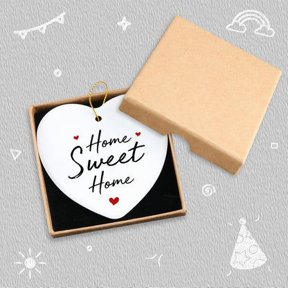 Home Sweet Home Ornament - Best New Home Couple Gifts for Housewarming - Christmas Tree Decoration Heart Ornament
