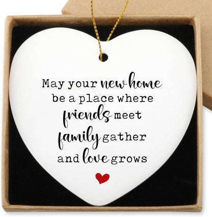 Home Sweet Home Ornament - Best New Home Couple Gifts for Housewarming - Christmas Tree Decoration Heart Ornament