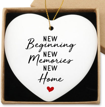 Home Sweet Home Ornament - Best New Home Couple Gifts for Housewarming - Christmas Tree Decoration Heart Ornament