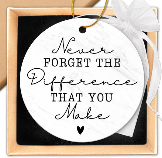 Thank You Gifts for Women Men - Teacher Appreciation Gifts - Appreciation Gift for Nurse Paraprofessional Principal Coworker Employee Counselor Boss - Retirement Farewell Going Away - Ceramic Ornament