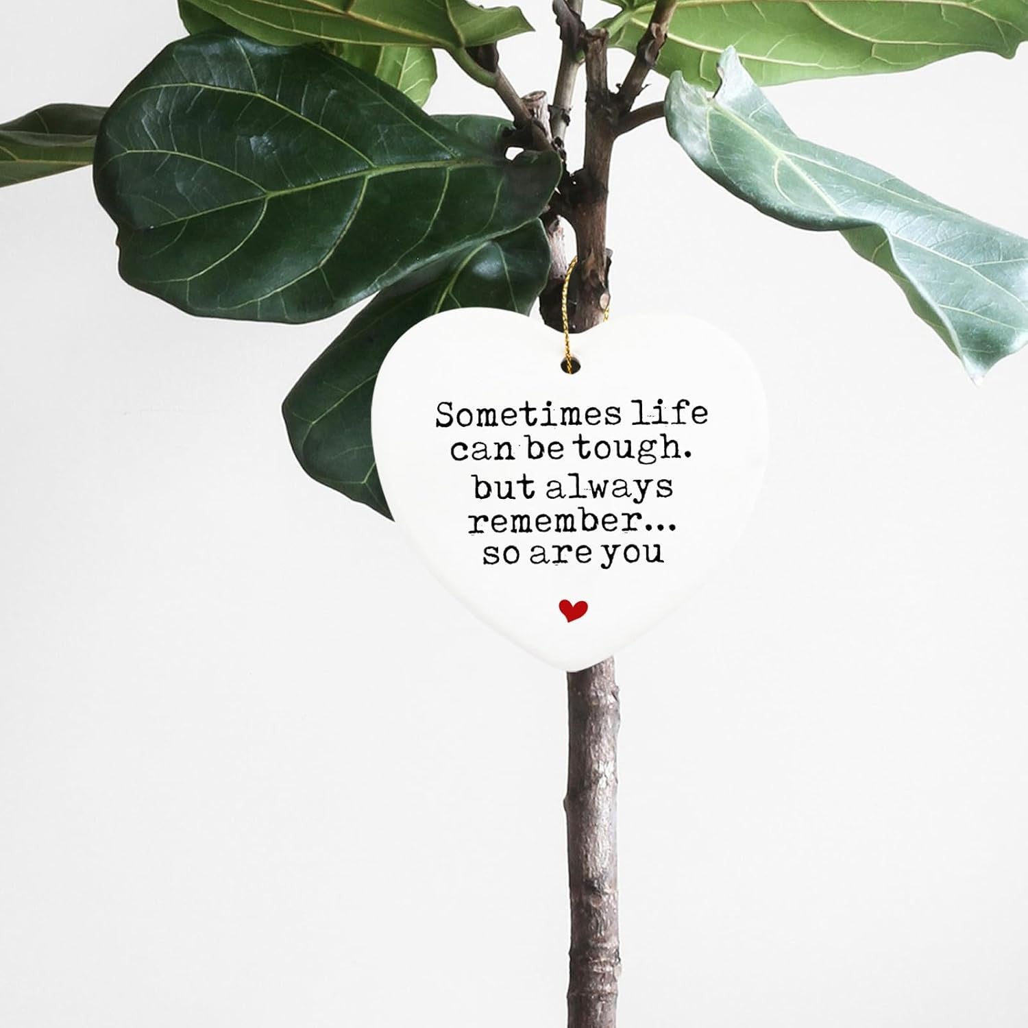 Inspirational Gifts for Women Sometimes Life Can Be Tough Hanging Ornament Thinking of You Gift Funny Birthday Encouragement Motivational Gifts for Sister Friend Christmas Ceramic Heart Keepsake