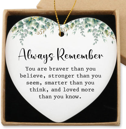 Inspirational Gifts for Women Sometimes Life Can Be Tough Hanging Ornament Thinking of You Gift Funny Birthday Encouragement Motivational Gifts for Sister Friend Christmas Ceramic Heart Keepsake