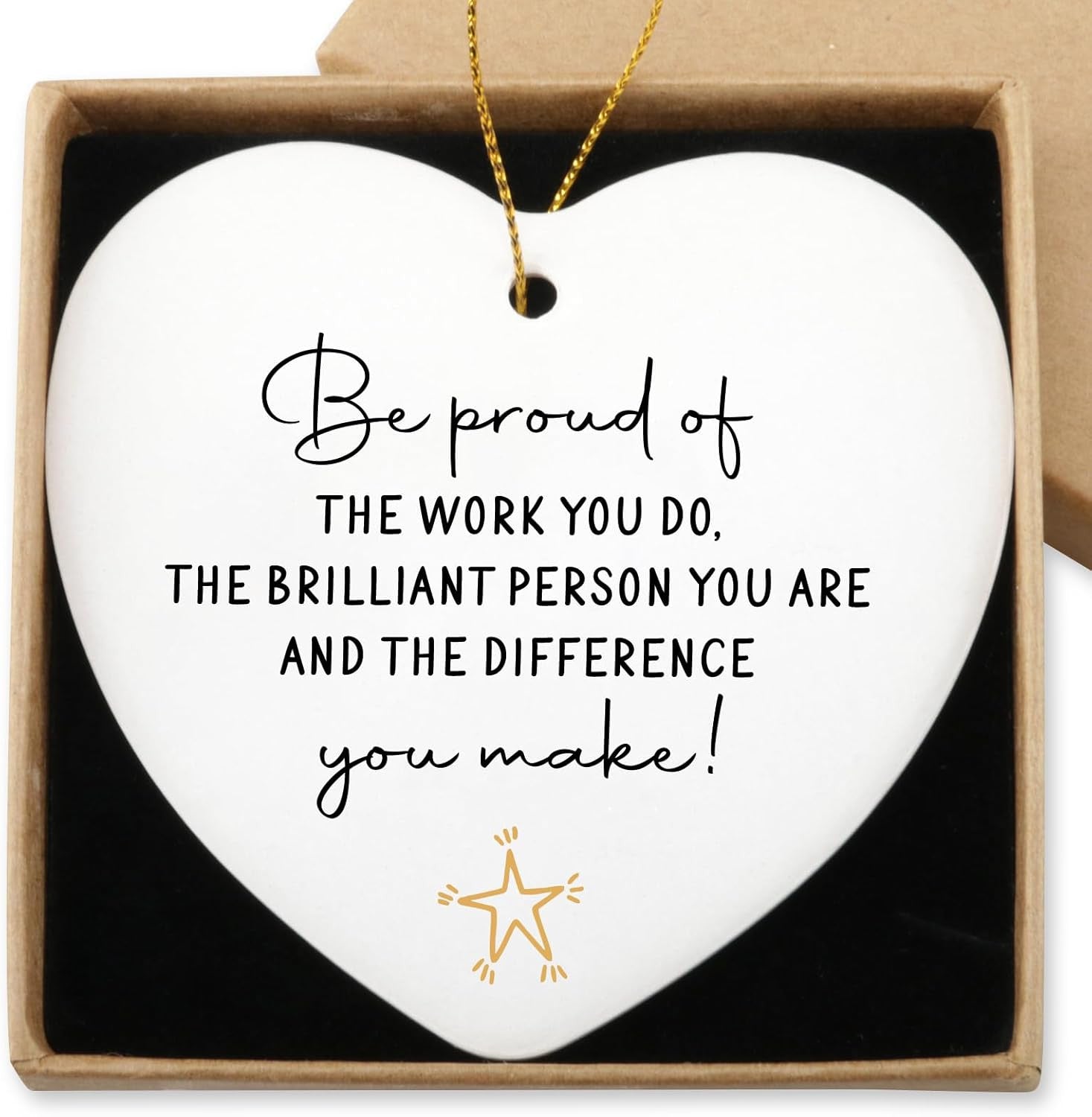 Funny Retirement Gifts for Women Never Underestimate The Difference You Made Hanging Ornament Happy Retirement Farewell Gift for Men Coworker Teacher Boss Nurse Christmas Tree Ceramic Heart Keepsake