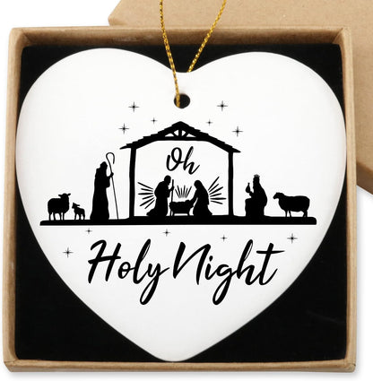 I Saw That Jesus Ceramic Heart Keepsake Christmas Ornament Funny Birthday Inspirational Christian Gifts for Women Men Coworkers Friends Christmas Tree Decoration Gifts
