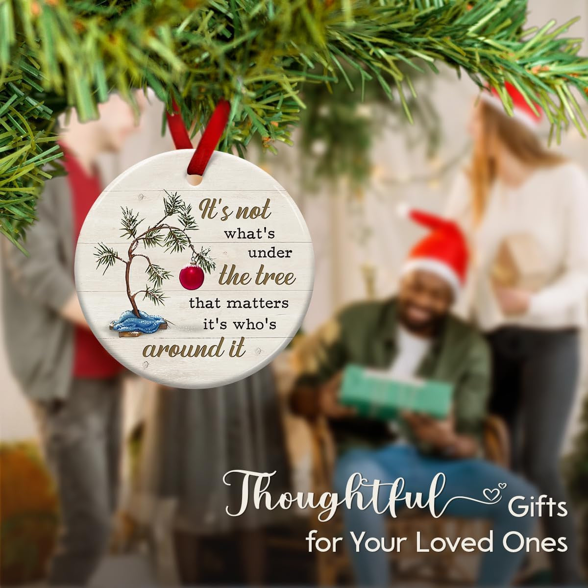 Christmas Ornaments, Inspirational Gifts for Xmas Hanging Decor - Ideal Gift for Family, Sister, Friends, Couples, Women & Men - Under Tree Christmas Decoration