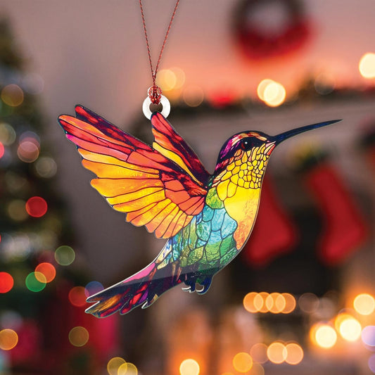 Hummingbird Christmas Ornament, Bird Ornaments for Christmas Tree, Hanging Decor for Door, Yard, Outdoor or Windows, Hummingbird Gifts for Women, Gift Exchange Idea, Home Ornaments Decor