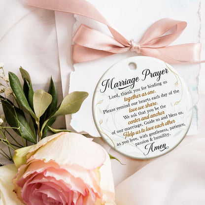 Christian Wedding Gifts for Couple 2025 - Marriage Prayer Religious Wedding Gift for Newlyweds, Married Couples Anniversary, Bride, Groom - Mr & Mrs Decor, Bridal Shower Gift - Ceramic Ornament