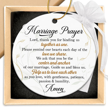 Christian Wedding Gifts for Couple 2025 - Marriage Prayer Religious Wedding Gift for Newlyweds, Married Couples Anniversary, Bride, Groom - Mr & Mrs Decor, Bridal Shower Gift - Ceramic Ornament