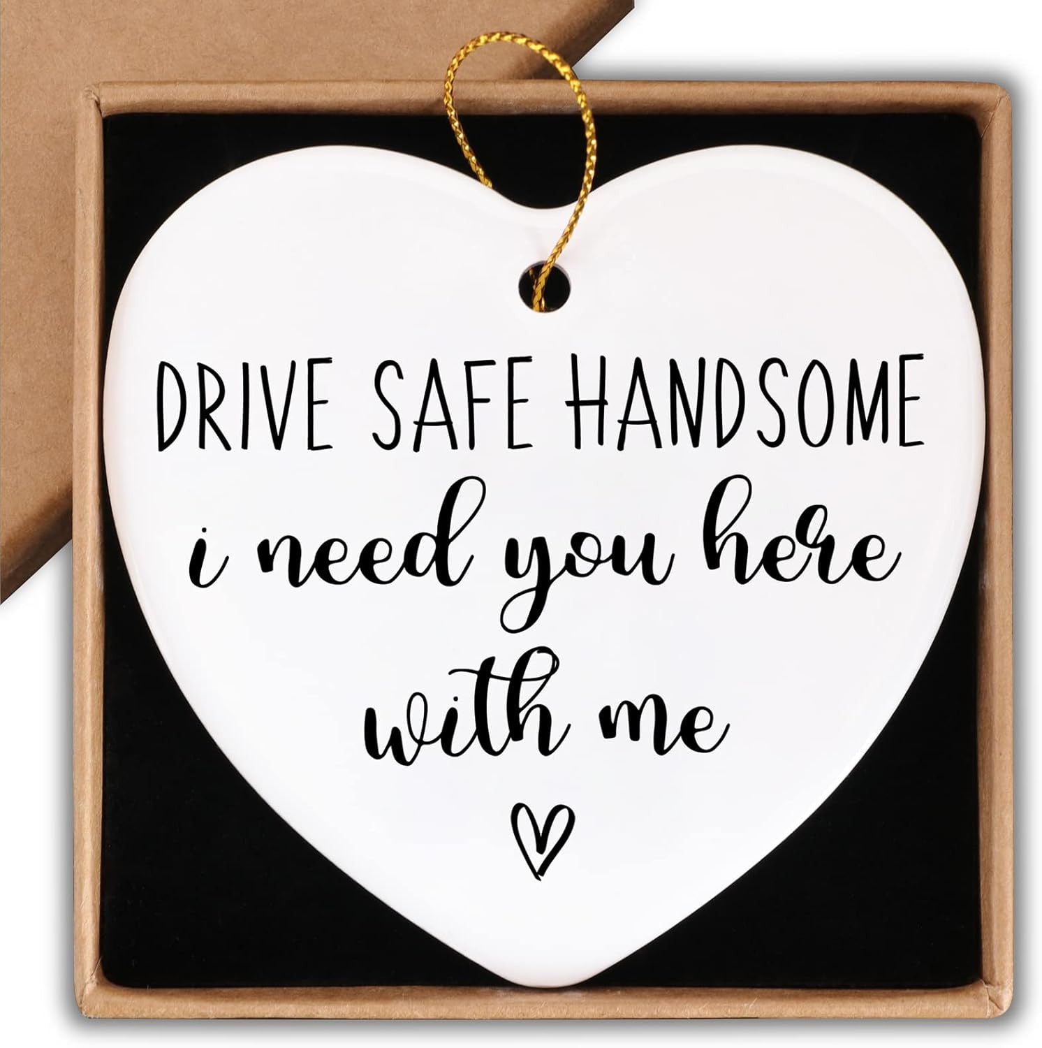 Drive Safe Ornament for Boyfriend Husband Son New Driver Gifts Ornament Keepsake Sign Heart Plaque Have Sun Drive Safe I Need You Here Valentines Gifts for Him Husband