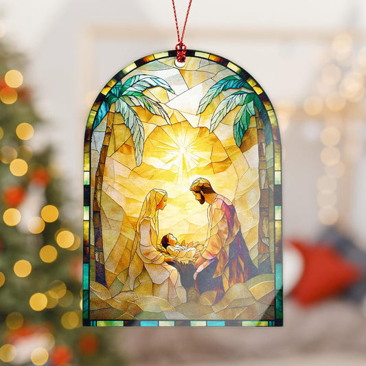 Christmas Nativity Scene Ornament, Religious Christmas Ornaments 2025 for Tree Decorations, Jesus for Tree Decorations and Gifts for Christian Women, Baby Jesus, Nativity Ornaments Tradition Gifts