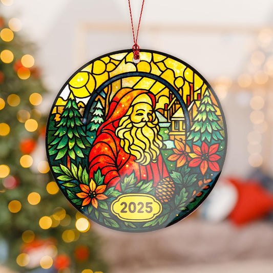 Santa Ornaments for Christmas Tree, Vintage Santa Decor and Santa Christmas Ornaments, Great Suncatcher Ornament Gift for Exchange, Santa Claus Gifts, Christmas Ornament Gift Ideas for Men and Women