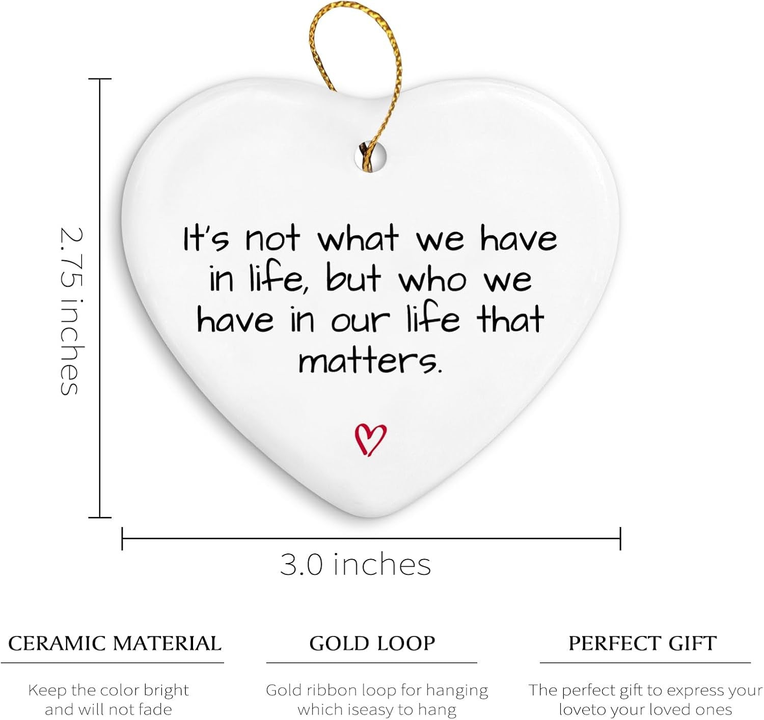 Inspirational Gifts for Women Men Christmas Ornament,Positive Motivational Christmas Ornament Gifts,White Christmas Ceramic Christmas Ornament Gifts,Hanging Ornaments