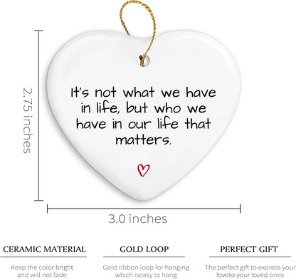 Inspirational Gifts for Women Men Christmas Ornament,Positive Motivational Christmas Ornament Gifts,White Christmas Ceramic Christmas Ornament Gifts,Hanging Ornaments