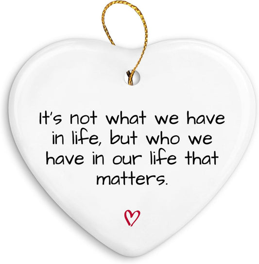 Inspirational Gifts for Women Men Christmas Ornament,Positive Motivational Christmas Ornament Gifts,White Christmas Ceramic Christmas Ornament Gifts,Hanging Ornaments