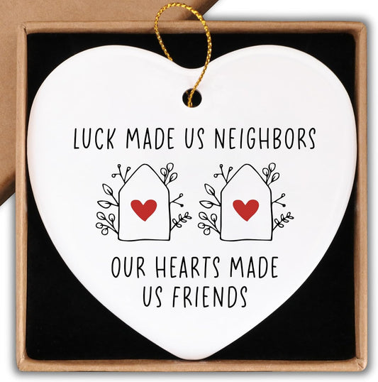Neighbor Gifts Ceramic Christmas Wall Hanging Decor Ornament Keepsake Sign Housewarming Gifts Best Gifts for Neighbors Thank You Gifts for Neighbors Women Best Friends