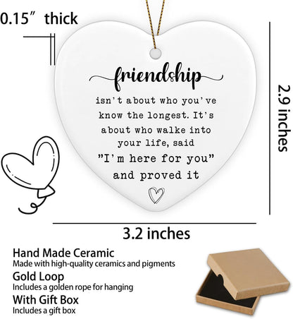 Friendship Gifts for Women Ceramic Ornament Keepsake Sign Heart Plaque I'm Here for You Best Friend Bestie Birthday Gifts for Women Going Away Gifts for Friends
