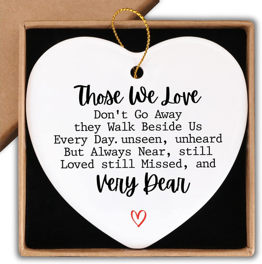 Sympathy Gift for Loss Loved One Ornament Keepsake Sign Heart Plaque Memorial Christmas Ornament Remembrance Gifts Memorial Ornaments for Loss of Father Mother Wife Husband Son Daughter