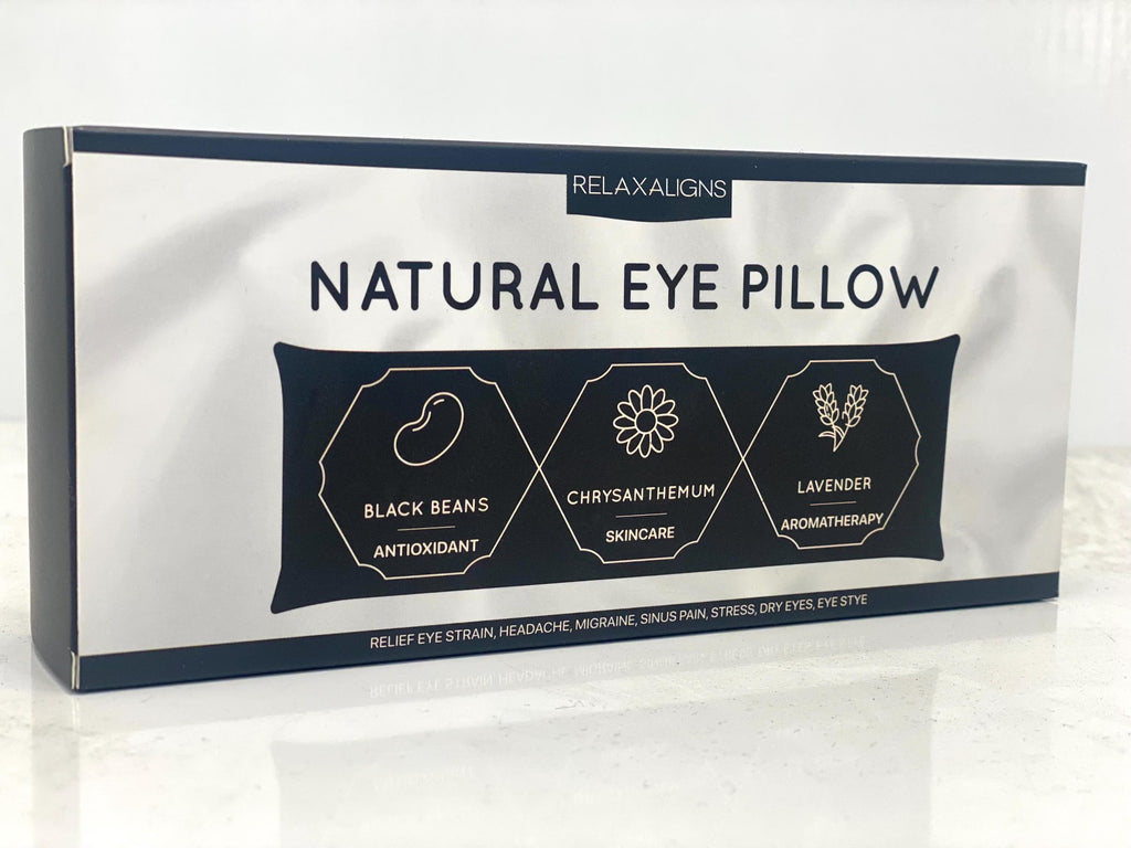 Organic Linen Aromatherapy Eye Pillow Lavender, Chrysanthemum and Black Beans
