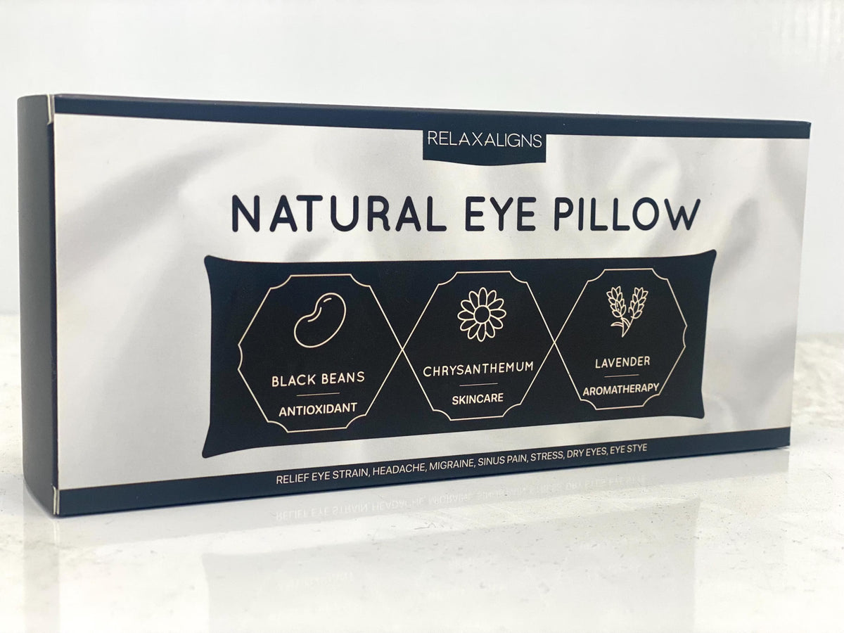 Organic Linen Aromatherapy Eye Pillow Lavender, Chrysanthemum and Black Beans