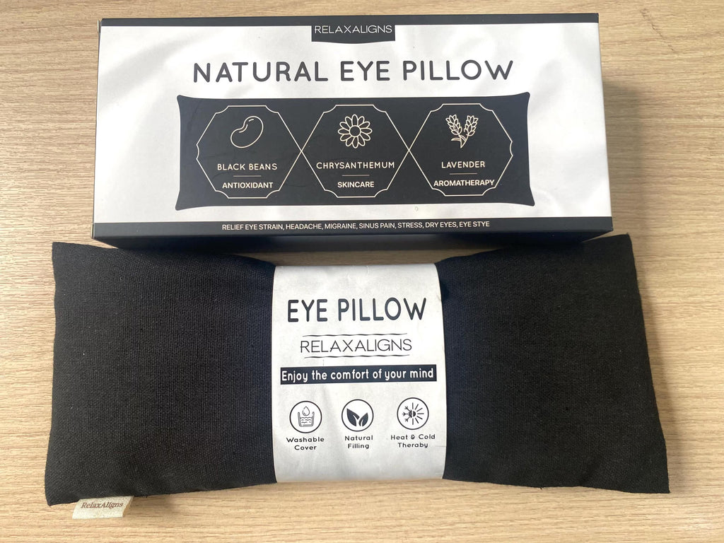 Organic Linen Aromatherapy Eye Pillow Lavender, Chrysanthemum and Black Beans