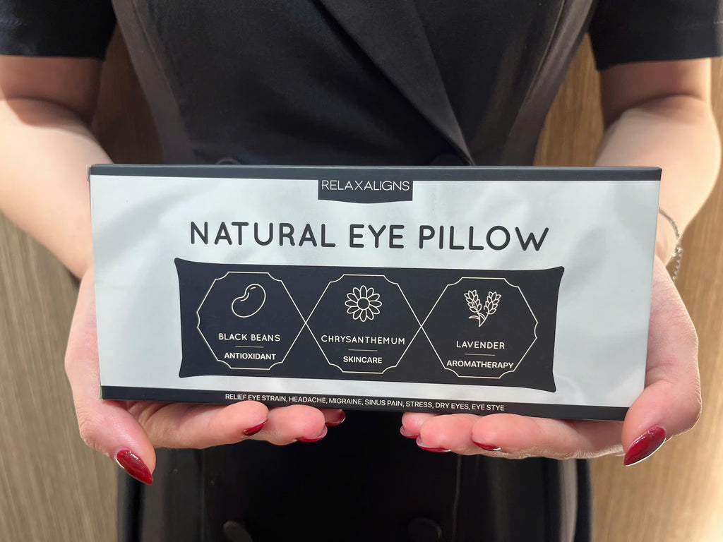 Organic Linen Aromatherapy Eye Pillow Lavender, Chrysanthemum and Black Beans