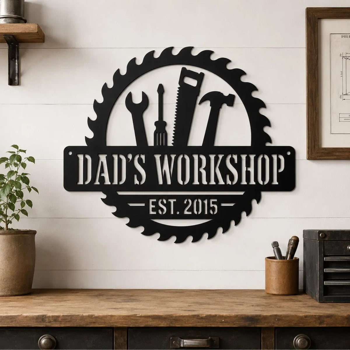 Personalized Metal Workshop Sign, Custom Garage Sign, Mechanic Workshop Sign, Fathers Day Gift, Wall Art