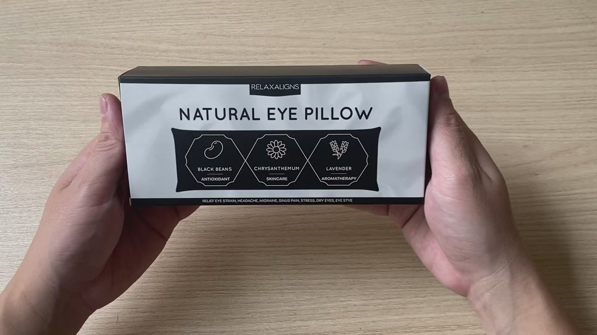 Organic Linen Aromatherapy Eye Pillow Lavender, Chrysanthemum and Black Beans
